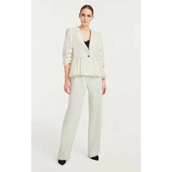 Cinq á Sept Kourtney Blazer Ivory ZJ5391319Z-IVO Single Breasted Ruffle NEW US6 - Picture 4 of 8